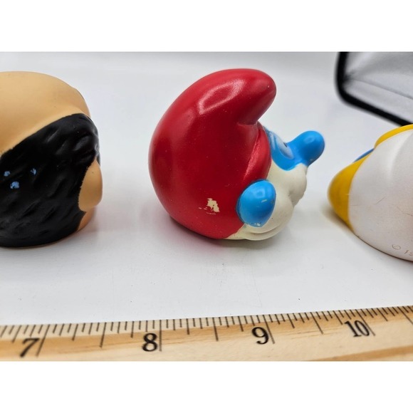 Smurfs Vintage 1983 Peyo Plastic Heads Collectible Toy Lot of 5 Finger Puppets - Picture 9 of 11